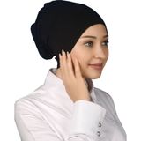 Altobeh Hazır Pratik Geçmeli Uzun Boru Tesettür Bonesi - Siyah - Standart