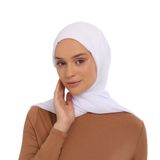 Altobeh Hazır Pratik Lüks Geçmeli Lastikli Boneli Şifon Şal - Beyaz