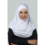 Altobeh Hazır Türban Büzgülü Pileli Pratik Eşarp Tesettür Hijab - Namaz Örtüsü - Beyaz - Standart
