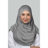Altobeh Hazır Türban Büzgülü Pileli Pratik Eşarp Tesettür Hijab - Namaz Örtüsü - Gri - Standart