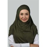 Altobeh Hazır Türban Büzgülü Pileli Pratik Eşarp Tesettür Hijab - Namaz Örtüsü - Haki