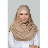 Altobeh Hazır Türban Büzgülü Pileli Pratik Eşarp Tesettür Hijab - Namaz Örtüsü - Koyu Bej