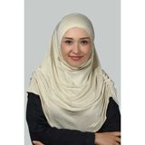 Altobeh Hazır Türban Büzgülü Pileli Pratik Eşarp Tesettür Hijab - Namaz Örtüsü - Krem - Standart