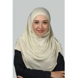 Altobeh Hazır Türban Büzgülü Pileli Pratik Eşarp Tesettür Hijab - Namaz Örtüsü - Krem
