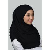 Altobeh Hazır Türban Büzgülü Pileli Pratik Eşarp Tesettür Hijab - Namaz Örtüsü - Siyah - Standart