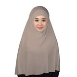 Altobeh Hazır Türban Peçeli Pratik Eşarp Tesettür Nikaplı Hijab - Namaz Örtüsü Sufle (3XL), Açık Vizon