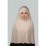 Altobeh Hazır Türban Peçeli Pratik Eşarp Tesettür Nikaplı Hijab - Namaz Örtüsü Sufle (3Xl) - Bej - Standart