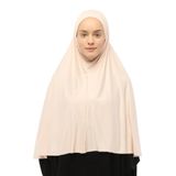 Altobeh Hazır Türban Peçeli Pratik Eşarp Tesettür Nikaplı Hijab - Namaz Örtüsü Sufle (3XL), Bej