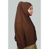 Altobeh Hazır Türban Peçeli Pratik Eşarp Tesettür Nikaplı Hijab - Namaz Örtüsü Sufle (3Xl) - Çikolata - Standart