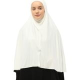 Altobeh Hazır Türban Peçeli Pratik Eşarp Tesettür Nikaplı Hijab - Namaz Örtüsü Sufle (3Xl) - Ekru - Standart
