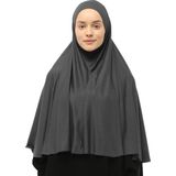 Altobeh Hazır Türban Peçeli Pratik Eşarp Tesettür Nikaplı Hijab - Namaz Örtüsü Sufle (3Xl) - Füme - Standart
