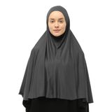 Altobeh Hazır Türban Peçeli Pratik Eşarp Tesettür Nikaplı Hijab - Namaz Örtüsü Sufle (3XL), Füme