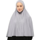 Altobeh Hazır Türban Peçeli Pratik Eşarp Tesettür Nikaplı Hijab - Namaz Örtüsü Sufle (3Xl) - Gri - Standart