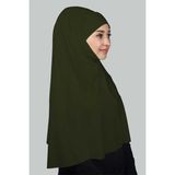 Altobeh Hazır Türban Peçeli Pratik Eşarp Tesettür Nikaplı Hijab - Namaz Örtüsü Sufle (3Xl) - Haki - Standart