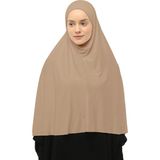 Altobeh Hazır Türban Peçeli Pratik Eşarp Tesettür Nikaplı Hijab - Namaz Örtüsü Sufle (3Xl) - Koyu Bej - Standart