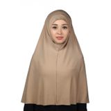 Altobeh Hazır Türban Peçeli Pratik Eşarp Tesettür Nikaplı Hijab - Namaz Örtüsü Sufle (3XL), Koyu Bej