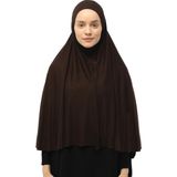Altobeh Hazır Türban Peçeli Pratik Eşarp Tesettür Nikaplı Hijab - Namaz Örtüsü Sufle (3Xl) - Koyu Kahverengi - Standart