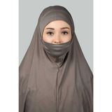 Altobeh Hazır Türban Peçeli Pratik Eşarp Tesettür Nikaplı Hijab - Namaz Örtüsü Sufle (3Xl) - Koyu Vizon - Standart