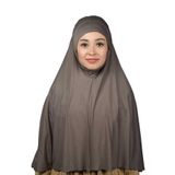 Altobeh Hazır Türban Peçeli Pratik Eşarp Tesettür Nikaplı Hijab - Namaz Örtüsü Sufle (3XL), Koyu Vizon