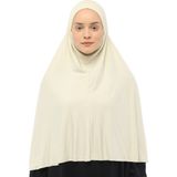 Altobeh Hazır Türban Peçeli Pratik Eşarp Tesettür Nikaplı Hijab - Namaz Örtüsü Sufle (3Xl) - Krem - Standart