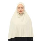 Altobeh Hazır Türban Peçeli Pratik Eşarp Tesettür Nikaplı Hijab - Namaz Örtüsü Sufle (3XL), Krem