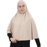 Altobeh Hazır Türban Peçeli Pratik Eşarp Tesettür Nikaplı Hijab - Namaz Örtüsü Sufle (3Xl) - Kum Beji - Standart