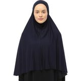 Altobeh Hazır Türban Peçeli Pratik Eşarp Tesettür Nikaplı Hijab - Namaz Örtüsü Sufle (3Xl) - Lacivert - Standart