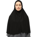 Altobeh Hazır Türban Peçeli Pratik Eşarp Tesettür Nikaplı Hijab - Namaz Örtüsü Sufle (3Xl) - Siyah - Standart