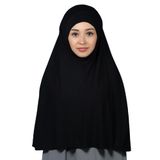 Altobeh Hazır Türban Peçeli Pratik Eşarp Tesettür Nikaplı Hijab - Namaz Örtüsü Sufle (3XL), Siyah