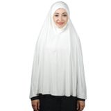 Altobeh Hazır Türban Peçeli Pratik Eşarp Tesettür Nikaplı Hijab - Namaz Örtüsü Sufle (5XL) - Ekru