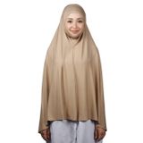 Altobeh Hazır Türban Peçeli Pratik Eşarp Tesettür Nikaplı Hijab - Namaz Örtüsü Sufle (5XL) - Koyu Bej