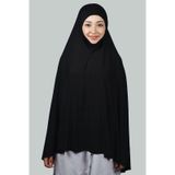 Altobeh Hazır Türban Peçeli Pratik Eşarp Tesettür Nikaplı Hijab - Namaz Örtüsü Sufle (5XL) - Siyah