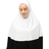 Altobeh Hazır Türban Peçeli Pratik Eşarp Tesettür Nikaplı Hijab - Namaz Örtüsü Sufle (Xl) - Beyaz - Standart