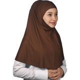 Altobeh Hazır Türban Peçeli Pratik Eşarp Tesettür Nikaplı Hijab - Namaz Örtüsü Sufle (Xl) - Çikolata - Standart