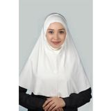 Altobeh Hazır Türban Peçeli Pratik Eşarp Tesettür Nikaplı Hijab - Namaz Örtüsü Sufle (XL) - Ekru
