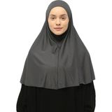 Altobeh Hazır Türban Peçeli Pratik Eşarp Tesettür Nikaplı Hijab - Namaz Örtüsü Sufle (Xl) - Füme - Standart