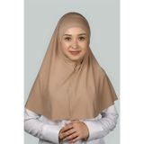 Altobeh Hazır Türban Peçeli Pratik Eşarp Tesettür Nikaplı Hijab - Namaz Örtüsü Sufle (XL) - Koyu Bej