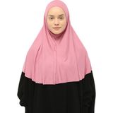 Altobeh Hazır Türban Peçeli Pratik Eşarp Tesettür Nikaplı Hijab - Namaz Örtüsü Sufle (Xl) - Koyu Pembe - Standart