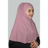 Altobeh Hazır Türban Peçeli Pratik Eşarp Tesettür Nikaplı Hijab - Namaz Örtüsü Sufle (XL) - Koyu Pembe