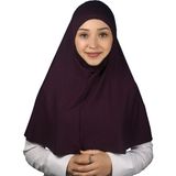 Altobeh Hazır Türban Peçeli Pratik Eşarp Tesettür Nikaplı Hijab - Namaz Örtüsü Sufle (Xl) - Mürdüm - Standart