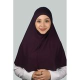 Altobeh Hazır Türban Peçeli Pratik Eşarp Tesettür Nikaplı Hijab - Namaz Örtüsü Sufle (XL) - Mürdüm