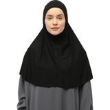 Altobeh Hazır Türban Peçeli Pratik Eşarp Tesettür Nikaplı Hijab - Namaz Örtüsü Sufle (Xl) - Siyah - Standart