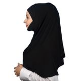 Altobeh Hazır Türban Peçeli Pratik Eşarp Tesettür Nikaplı Hijab - Namaz Örtüsü Sufle (XL) - SİYAH