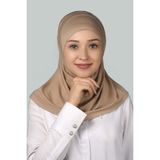 Altobeh Hazır Türban Pratik Eşarp Tesettür Hijab - Namaz Örtüsü - Koyu Bej - Standart