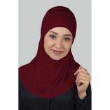 Altobeh İkili Set Pratik Eşarp Hazır Türban ve Hijab Tesettür Bonesi - Bordo