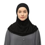 Altobeh İkili Set Pratik Eşarp Hazır Türban ve Hijab Tesettür Bonesi (Siyah)