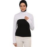 Altobeh Kadın Bluz Balıkçı Yakalı Beyaz Viskon Kumaş Uzun Kollu Standart Kalıp