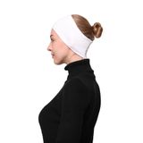 Altobeh Kadın Penye Dikişsiz Tesettür Bandana Bone Spor Saç Bandı, Beyaz
