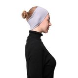 Altobeh Kadın Penye Dikişsiz Tesettür Bandana Bone Spor Saç Bandı, Gri