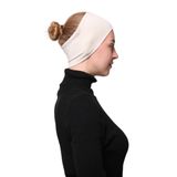 Altobeh Kadın Penye Dikişsiz Tesettür Bandana Bone Spor Saç Bandı, Krem